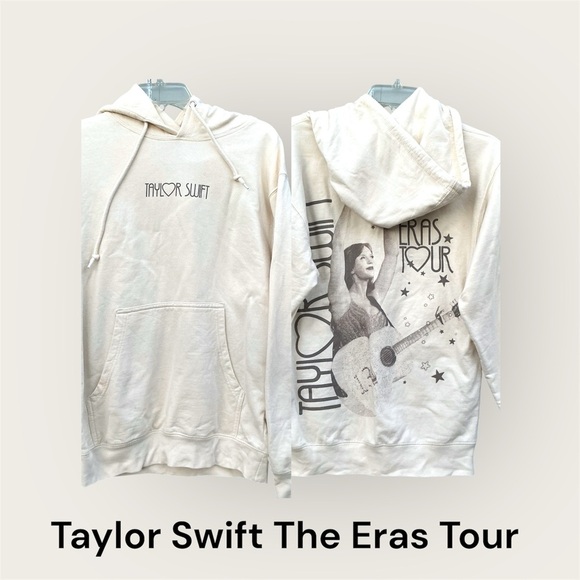 Taylor Swift The Eras Tour Cream Concert Festival Hoodie Pullover Size Small - Picture 1 of 11